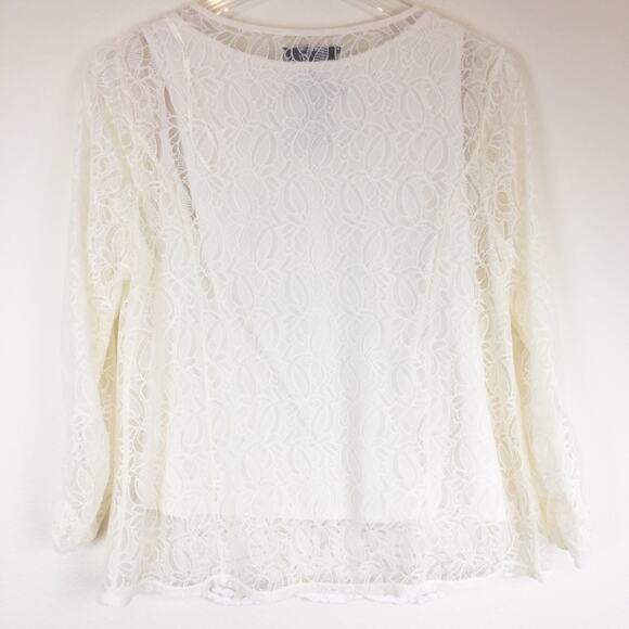 Style & Co | Boho Cream Lace Top 2 piece Set - Picture 2 of 4